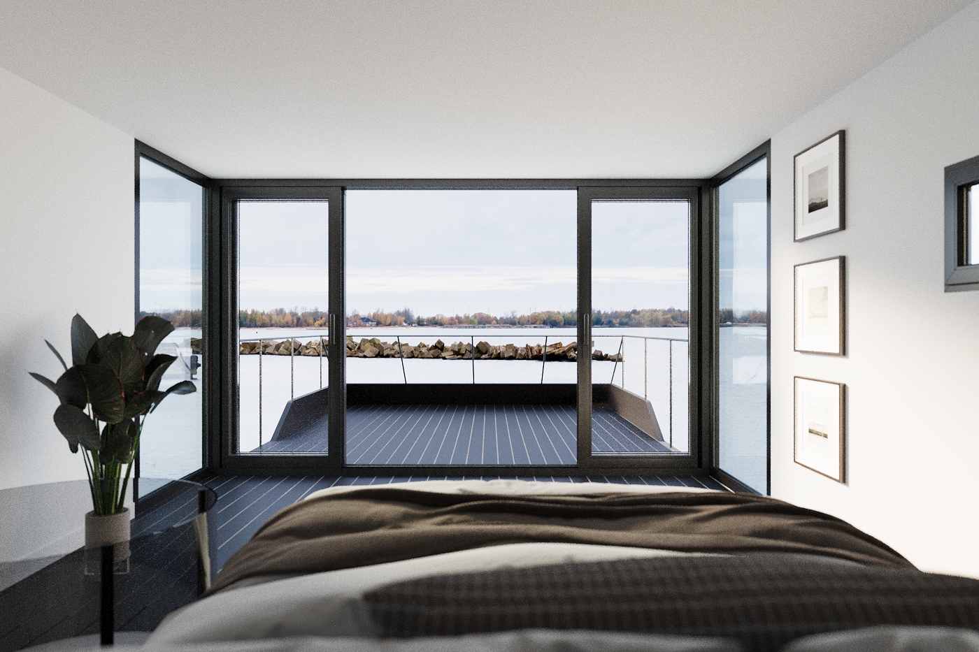 Aqualoft bedroom with sea view